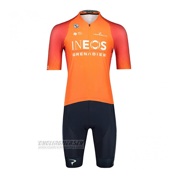 2022 Cycling Jersey Ineos Grenadiers Orange Short Sleeve and Bib Short